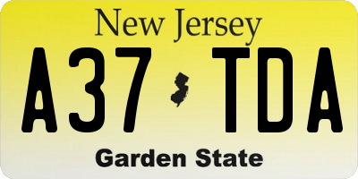 NJ license plate A37TDA