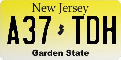 NJ license plate A37TDH