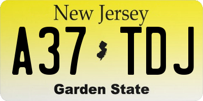 NJ license plate A37TDJ