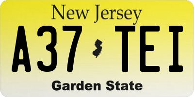 NJ license plate A37TEI