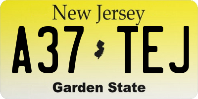 NJ license plate A37TEJ