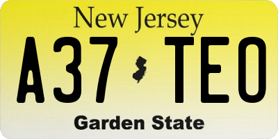 NJ license plate A37TEO