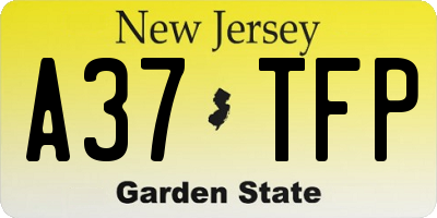 NJ license plate A37TFP