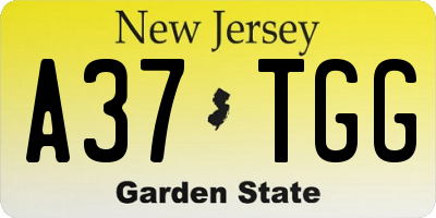 NJ license plate A37TGG