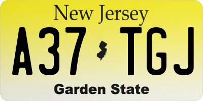 NJ license plate A37TGJ