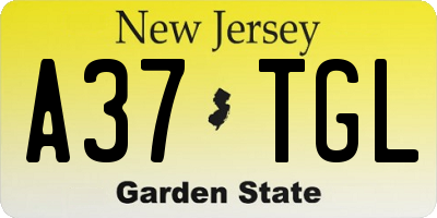 NJ license plate A37TGL