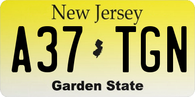 NJ license plate A37TGN
