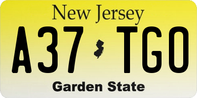 NJ license plate A37TGO