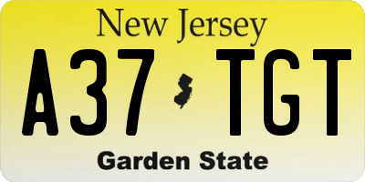 NJ license plate A37TGT