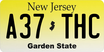 NJ license plate A37THC