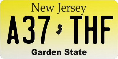NJ license plate A37THF