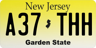 NJ license plate A37THH