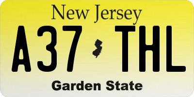 NJ license plate A37THL