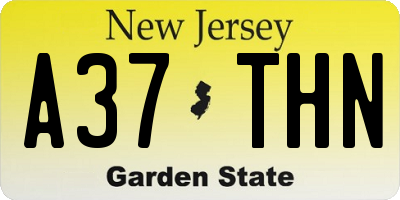 NJ license plate A37THN