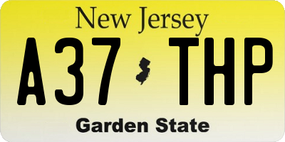 NJ license plate A37THP