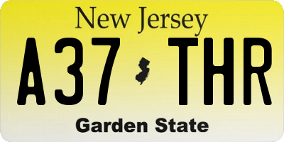 NJ license plate A37THR