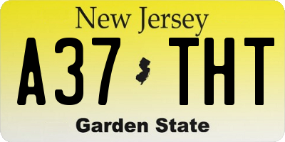 NJ license plate A37THT