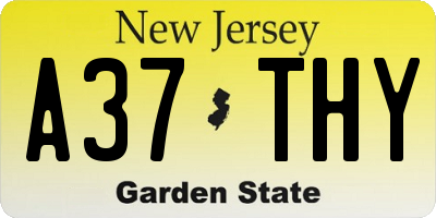 NJ license plate A37THY