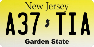 NJ license plate A37TIA