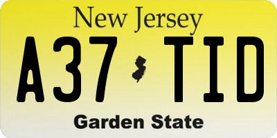 NJ license plate A37TID