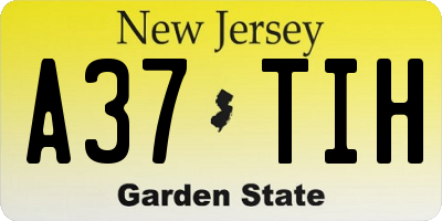 NJ license plate A37TIH