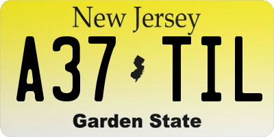 NJ license plate A37TIL