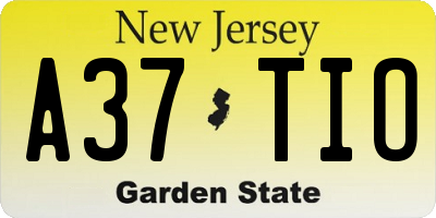NJ license plate A37TIO
