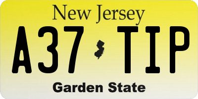 NJ license plate A37TIP
