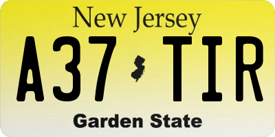 NJ license plate A37TIR