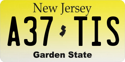 NJ license plate A37TIS