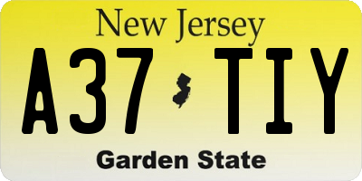 NJ license plate A37TIY