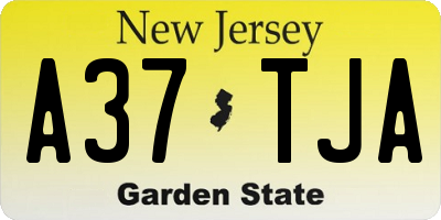 NJ license plate A37TJA
