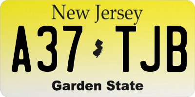 NJ license plate A37TJB