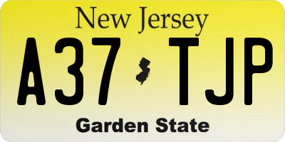 NJ license plate A37TJP