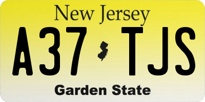 NJ license plate A37TJS