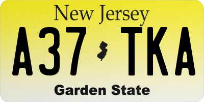 NJ license plate A37TKA