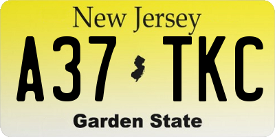 NJ license plate A37TKC