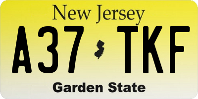 NJ license plate A37TKF