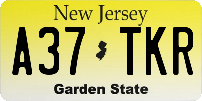 NJ license plate A37TKR