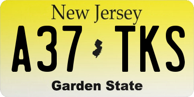 NJ license plate A37TKS