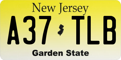 NJ license plate A37TLB