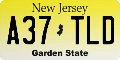 NJ license plate A37TLD