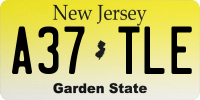 NJ license plate A37TLE