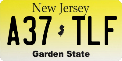 NJ license plate A37TLF