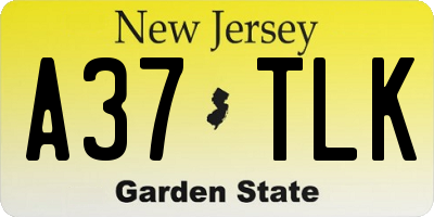 NJ license plate A37TLK