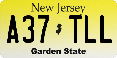 NJ license plate A37TLL