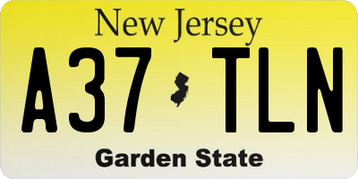 NJ license plate A37TLN