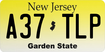 NJ license plate A37TLP