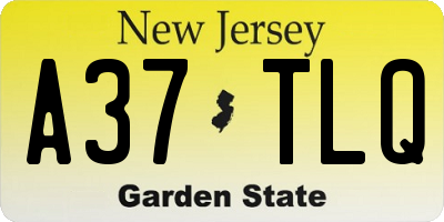 NJ license plate A37TLQ