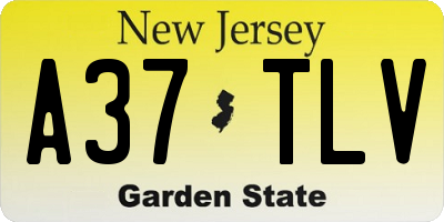 NJ license plate A37TLV